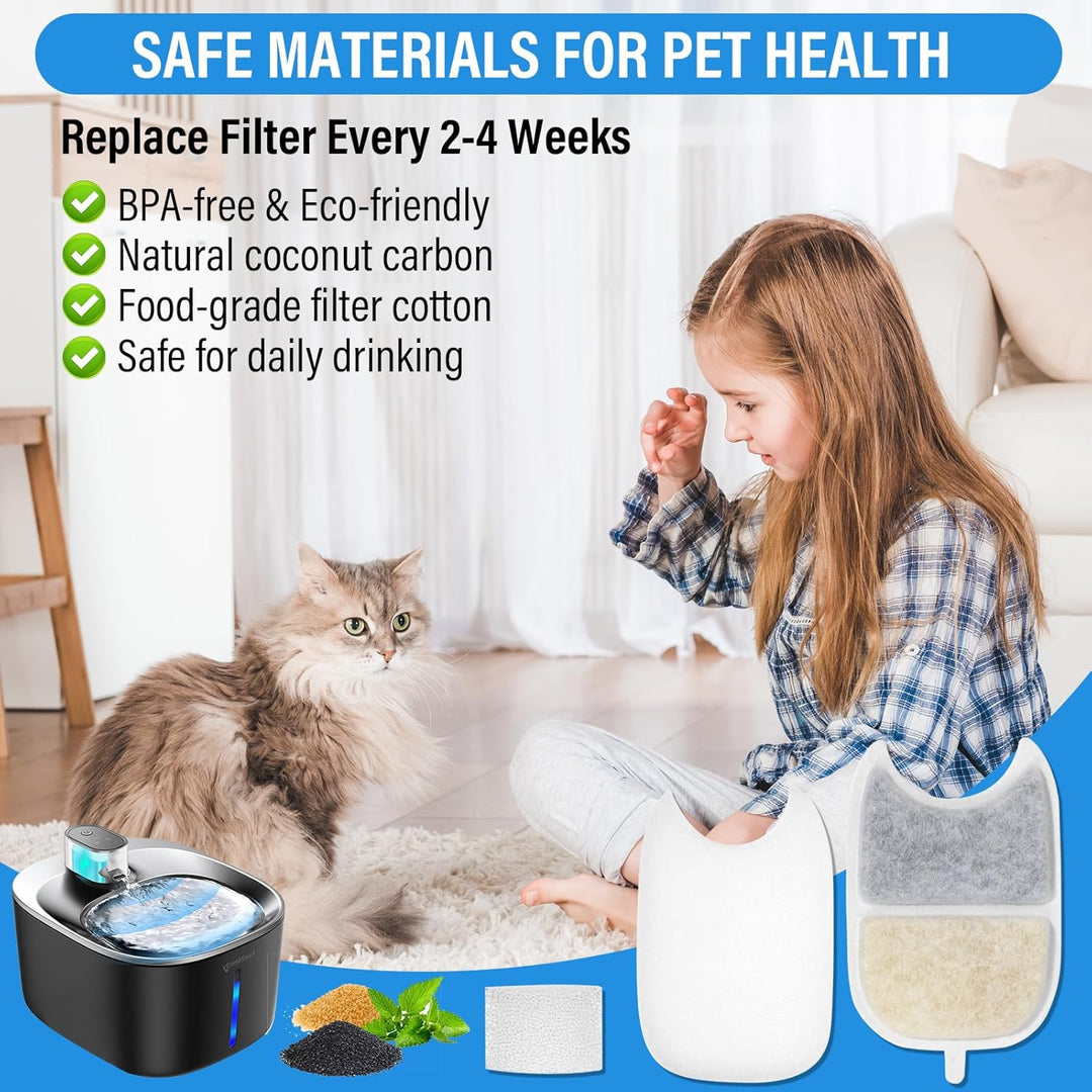 12 Set Katzenbrunnen Filter, für FEELNEEDY 4L(YPD-C004) Trinkbrunnen für Katze, 12 Stück Filter für