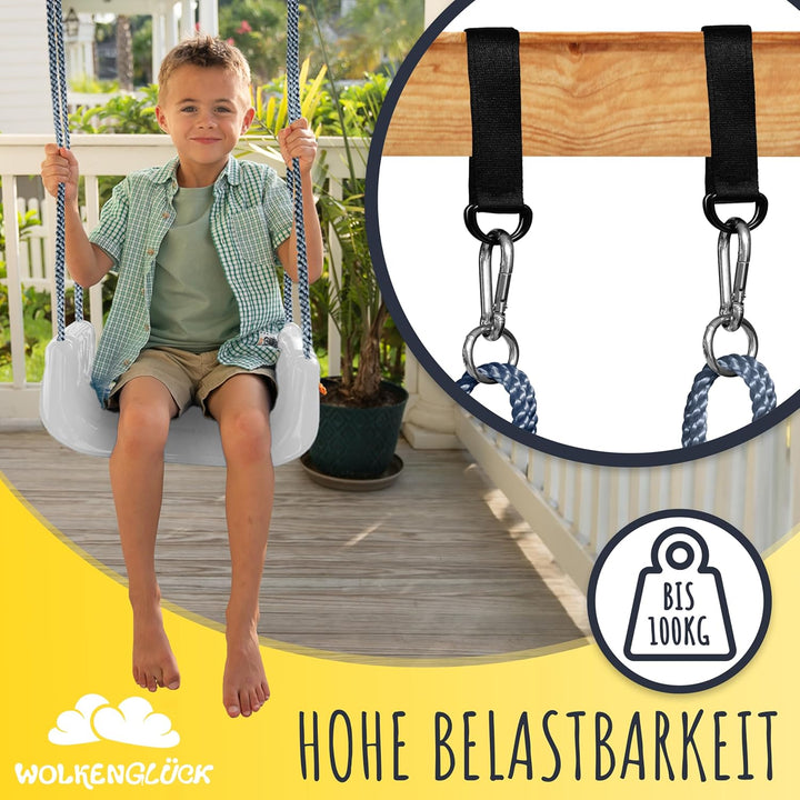 WOLKENGLÜCK® Babyschaukel 3 in 1 [6 Monaten bis 6+ Jahre] - Mitwachsende Kinderschaukel für Outdoor