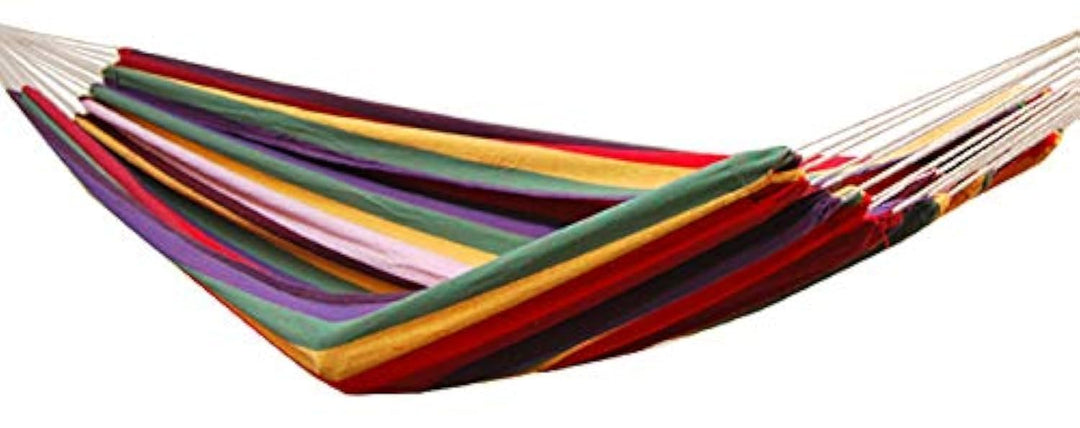 AMANKA XXL 2 Personen Hängematte Regenbogen Bunt Gestreift 400x160cm Belastbarkeit bis 150 KG 100% B