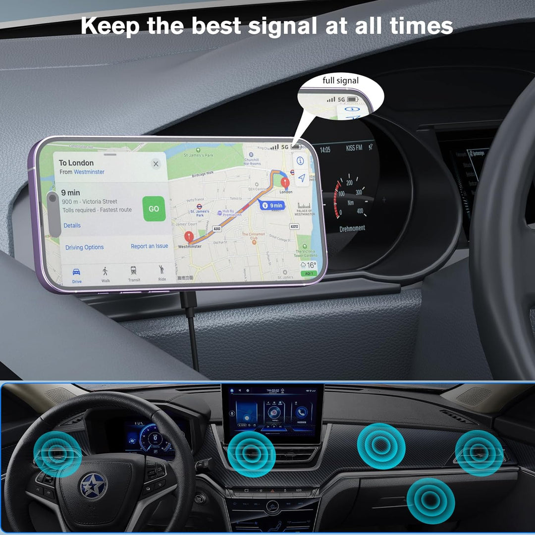 OHLPRO Auto Handyhalterung mit Ladefunktion, für Magsafe Autohalterung und iPhone 15/15 Pro/15 Pro M