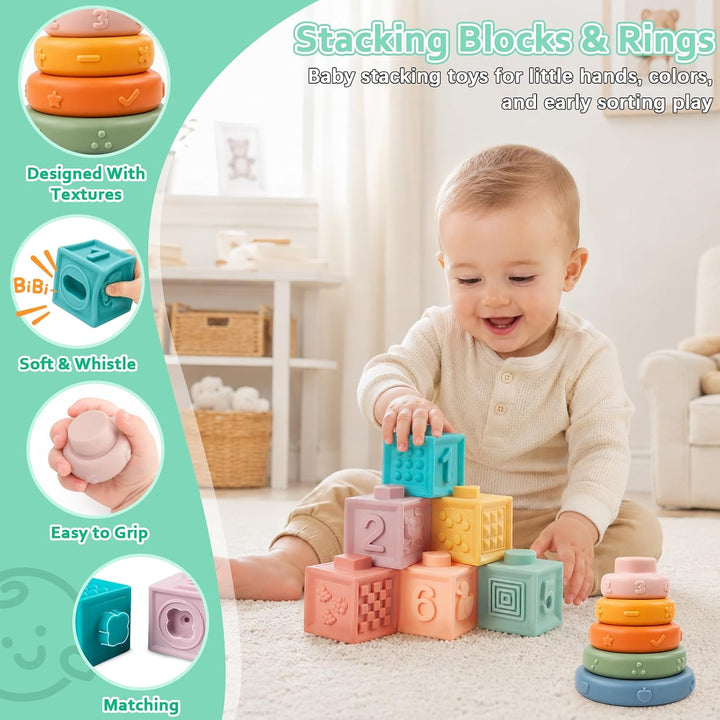 Baby Spielzeug für 6 bis 12 Monate, Montessori Spielzeug für Babys, Sensorisches Baby Spielzeug, 6 i