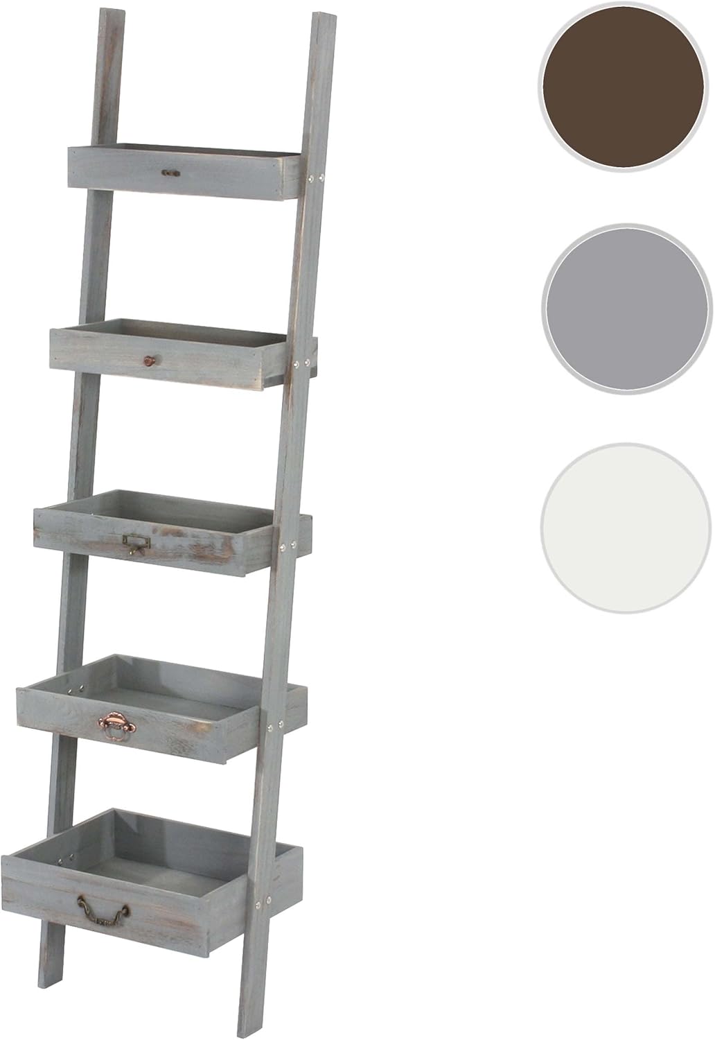 Mendler Regal Standregal Pflanzregal Blumenständer, 169x43x32cm, Shabby-Look, Vintage - grau