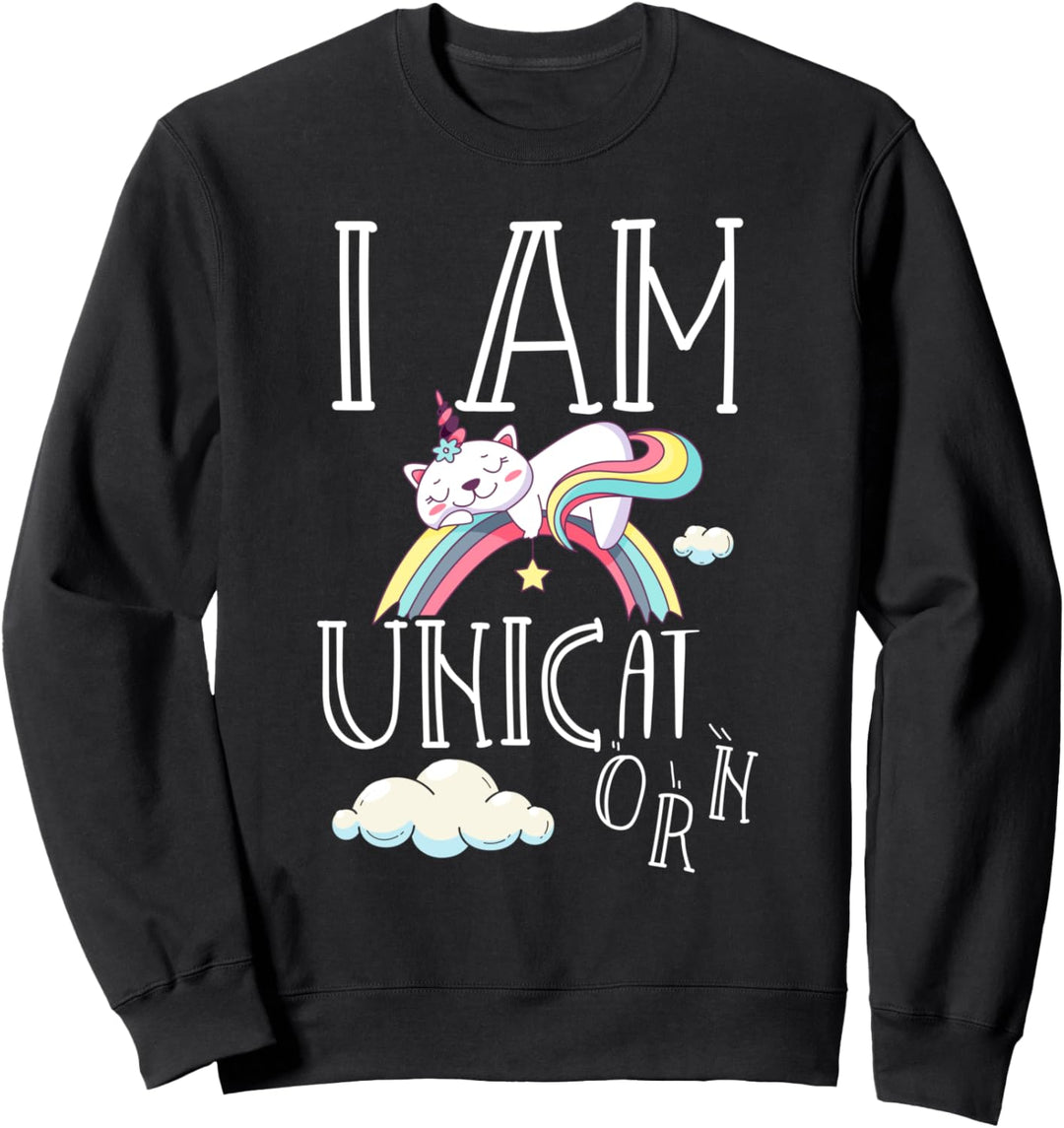 Unicat Katze Unicorn EInhorn Regenbogen Sweatshirt