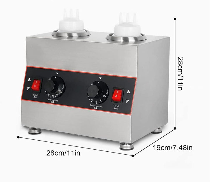 Kommerzieller Elektrischer Sossenwärmer mit mit 2*650-ml-Quetschflasche, kommerzieller elektrischer