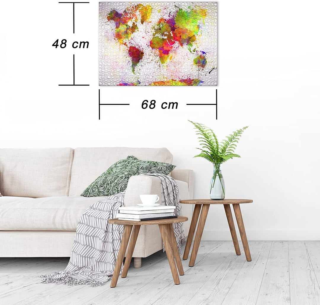 Ulmer Puzzleschmiede - Puzzle „Bunte Welt“ - Klassisches 1000 Teile Puzzle – Modernes Puzzlemotiv mi
