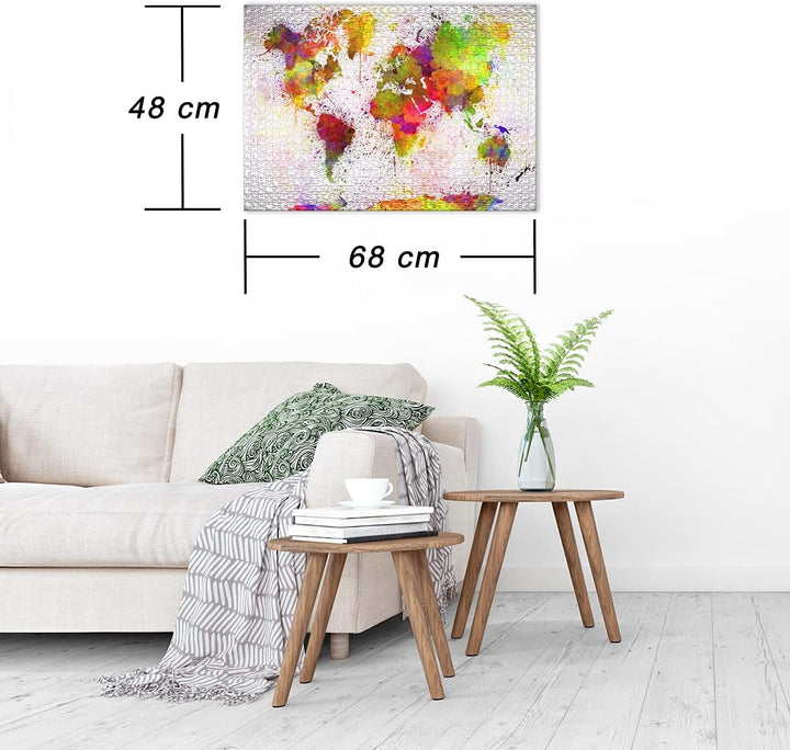 Ulmer Puzzleschmiede - Puzzle „Bunte Welt“ - Klassisches 1000 Teile Puzzle – Modernes Puzzlemotiv mi