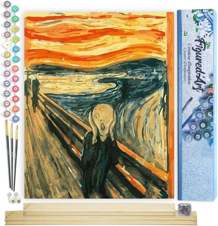 Figured'Art Malen Nach Zahlen Erwachsene Mit Rahmen Der Schrei - Paint by Numbers Basteln DIY Bastel