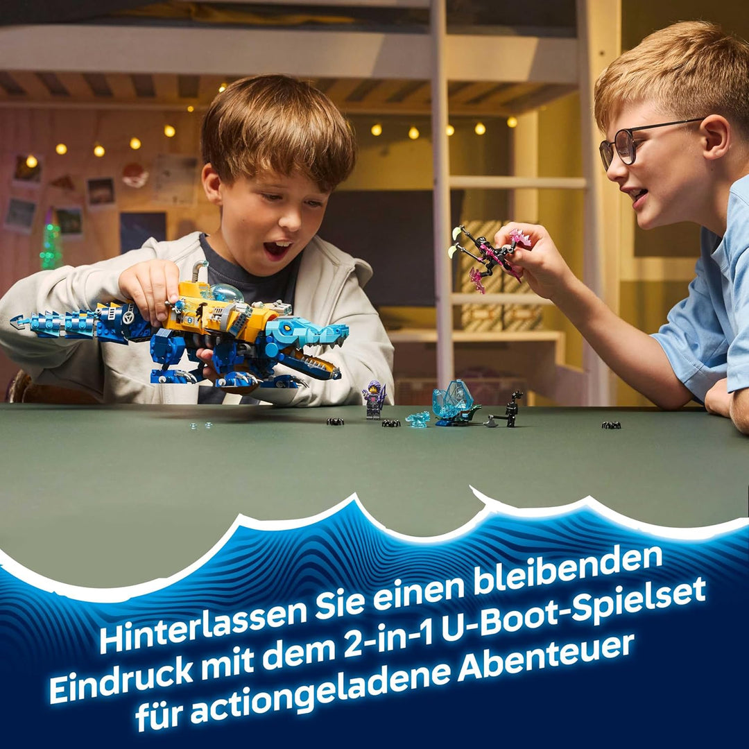 LEGO DREAMZzz 2in1 Krokodil-U-Boot - Spielzeug verwandelbar in Adler-U-Boot - inkl. 3 Minifiguren, 2