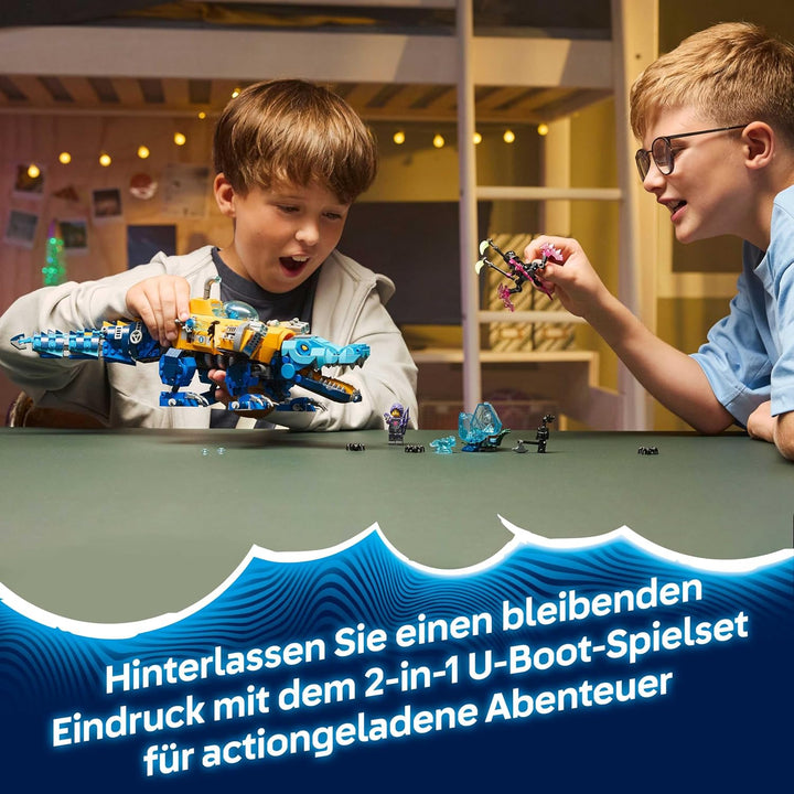 LEGO DREAMZzz 2in1 Krokodil-U-Boot - Spielzeug verwandelbar in Adler-U-Boot - inkl. 3 Minifiguren, 2