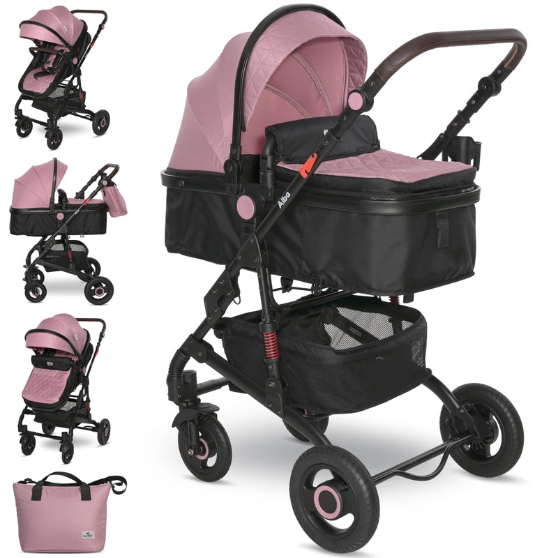 Lorelli Kinderwagen Alba 2 in 1 mit Liegeposition, Kombikinderwagen, Baby Buggy klein zusammenklappb