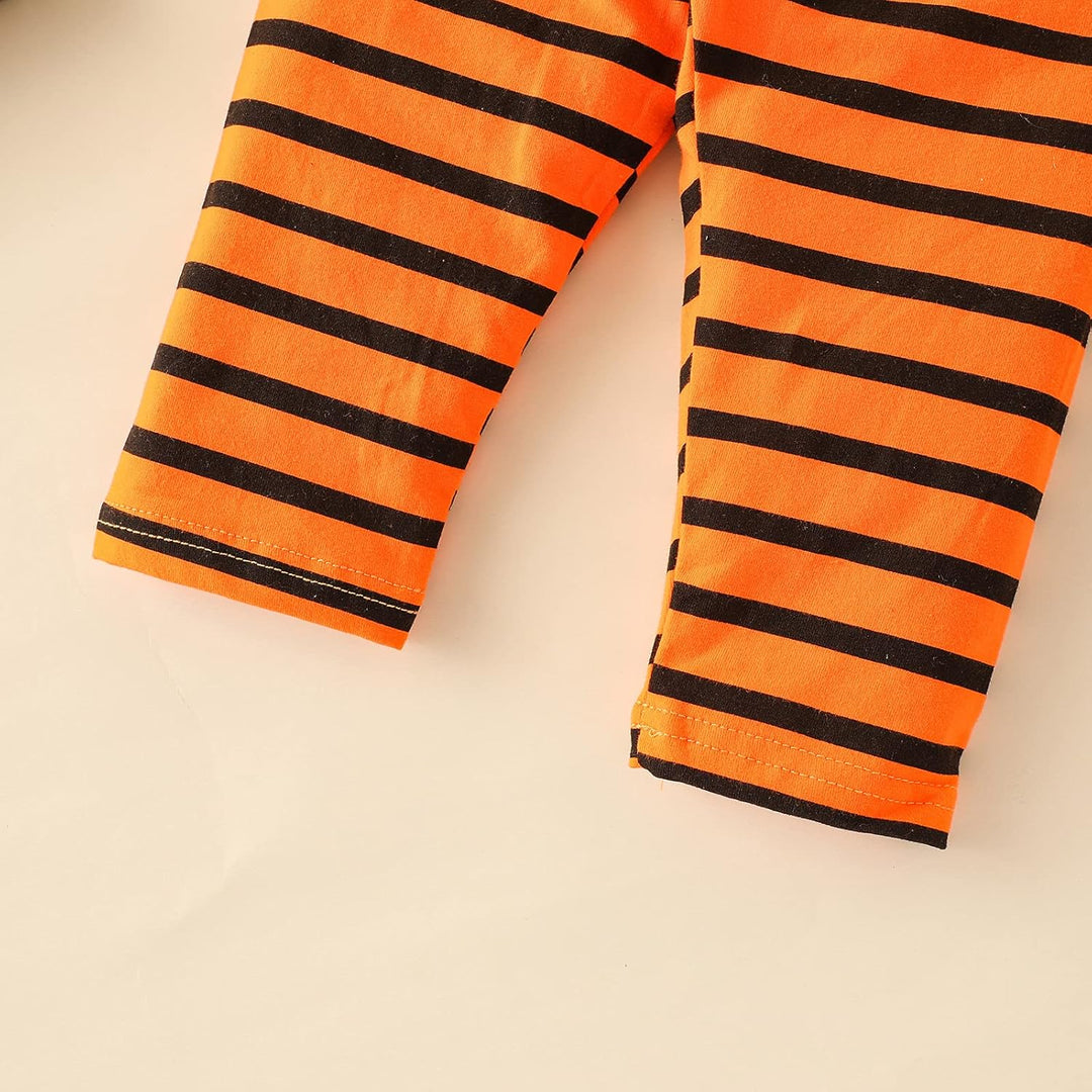Verve Jelly Baby Mädchen Halloween Kleidung Rüschen Langarm Kürbis Tops Tüll Tutu Rock Gestreifte La