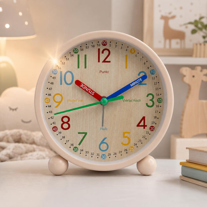 K&amp;L Wall Art Kinderwecker Lernuhr Kinder Tischuhr mit Lernzifferblatt Kinderzimmer Tischwecker mit N