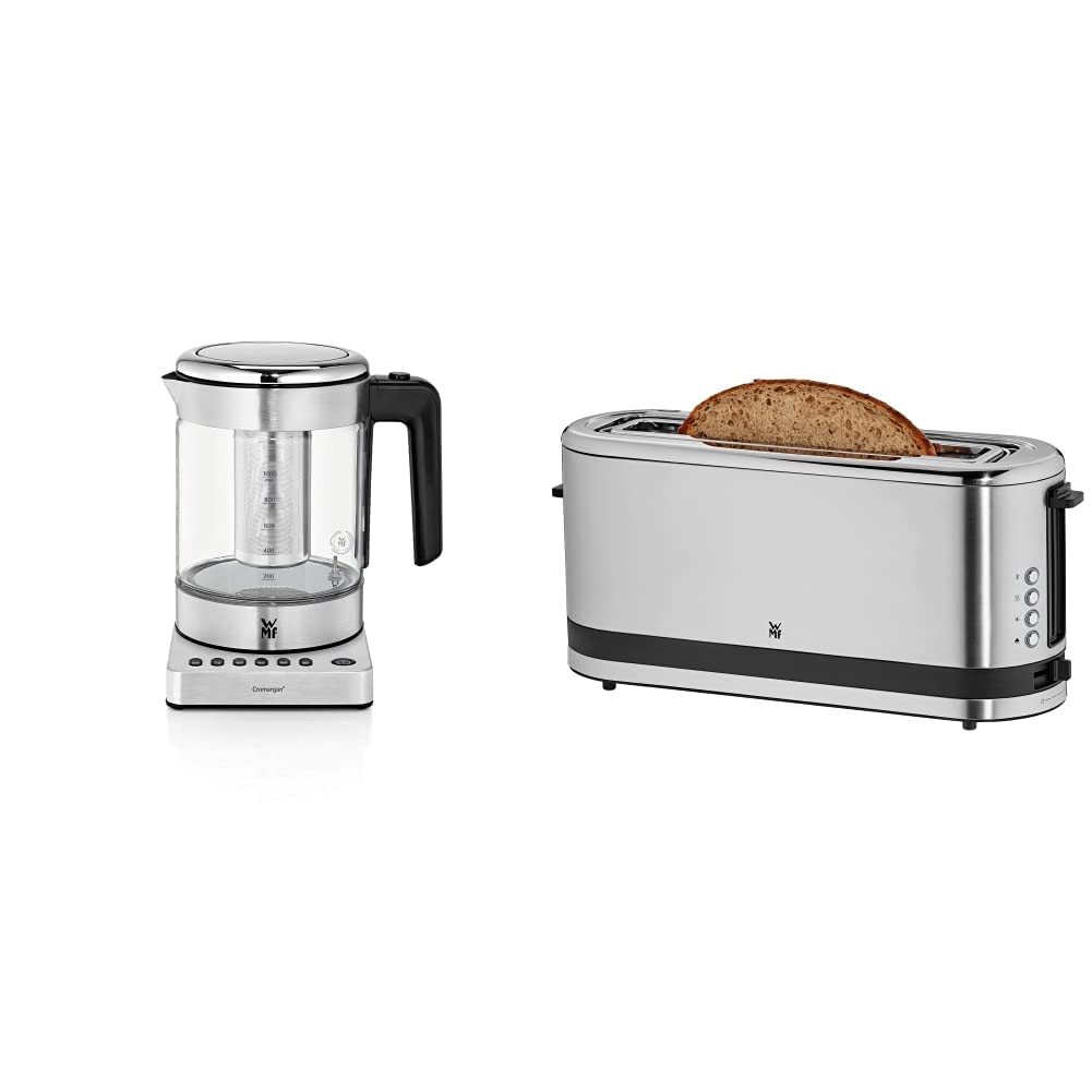 WMF Küchenminis 2 in 1 Vario Wasserkocher, 1,0l, 1900 W & Küchenminis Toaster Langschlitz mit Brötch
