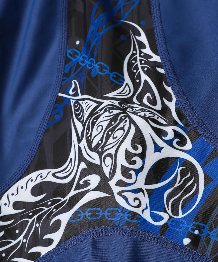 HUGE SPORTS Herren Splice Schwimmhose Kompression Jammer Lang Wilde Serie S Teufelsfische, S Teufels