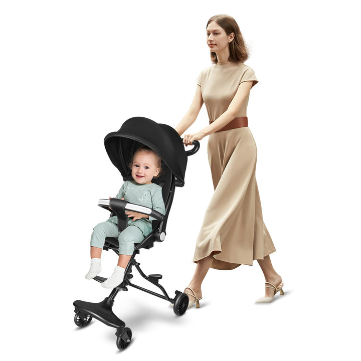 OHMG Kinderwagen für Babys, ultraleicht, kompakt, faltbar, von Geburt bis 25 kg, mit Trolley-System,