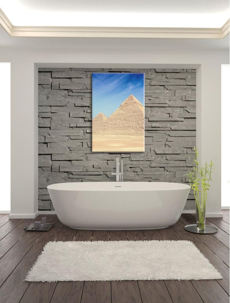 Pixxprint Ägypten Pyramiden Gizeh als Leinwandbild/Grösse: 100x70 / Wandbild/Kunstdruck/fertig bespa
