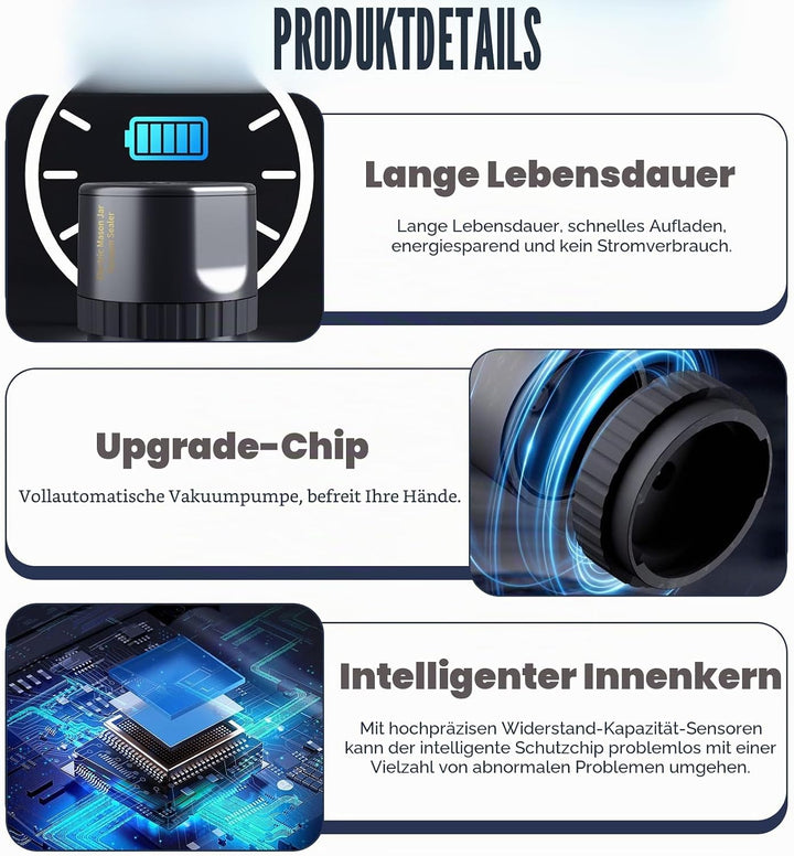 Elektrisches Vakuumier für Einmachgläser, Mason Vakuumiergerät, Elektrischer Vakuumierer mit 10 Deck