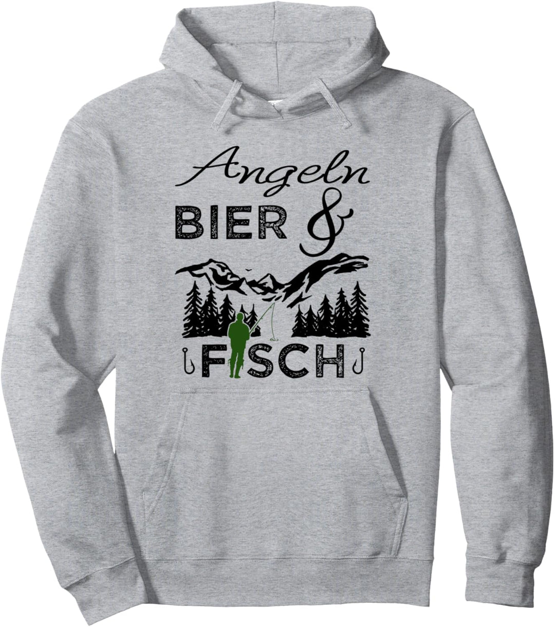 Angeln | Angeln Bier & Fisch | Lustiges Angelrute Angler Pullover Hoodie