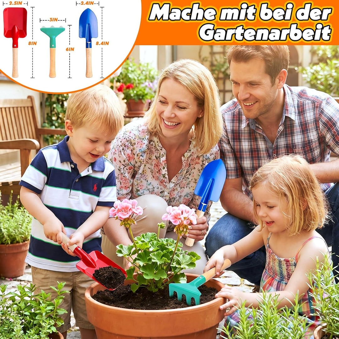 10 in 1 Gartenwerkzeug Kinder, Garten Outdoor Spielzeug ab 3 Jahre, Kinder Rasenmäher, Laubbläser &
