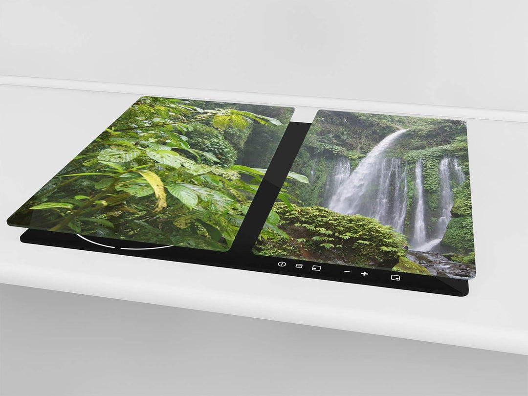 Küchenbrett aus Hartglas und Kochplattenabdeckung SINGLE mit 60 x 52 cm und DOUBLE - zwei Bretter mi