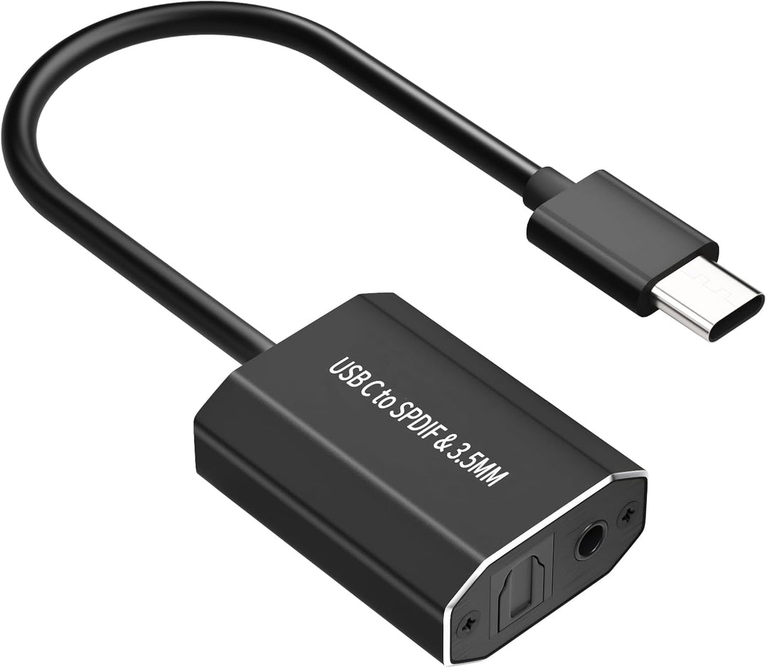 Ozvavzk USB C zu Toslink Klinke Unidirektionaler Typ C auf Optisch 3,5 mm Audio Adapter, Thunderbolt
