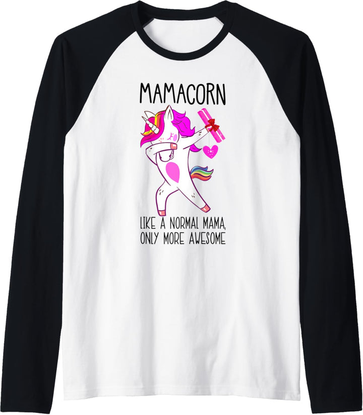 Mamacorn Unicorn Mama Funny Gifts for Mom Mother Mum Mommy Raglan