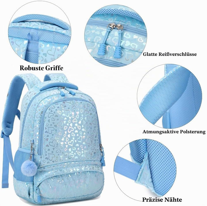 Kimwadalh Plüsch Kinderrucksack Mädchen Rucksack Schulrucksack Leichtgewicht Schulranzen für Mädchen