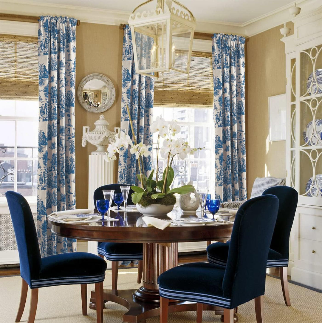 Vorhänge mit Frühlingsküsten-Motiv, für Wohnzimmer, 274 cm lang, französisches Landhaus-Toile de Jou