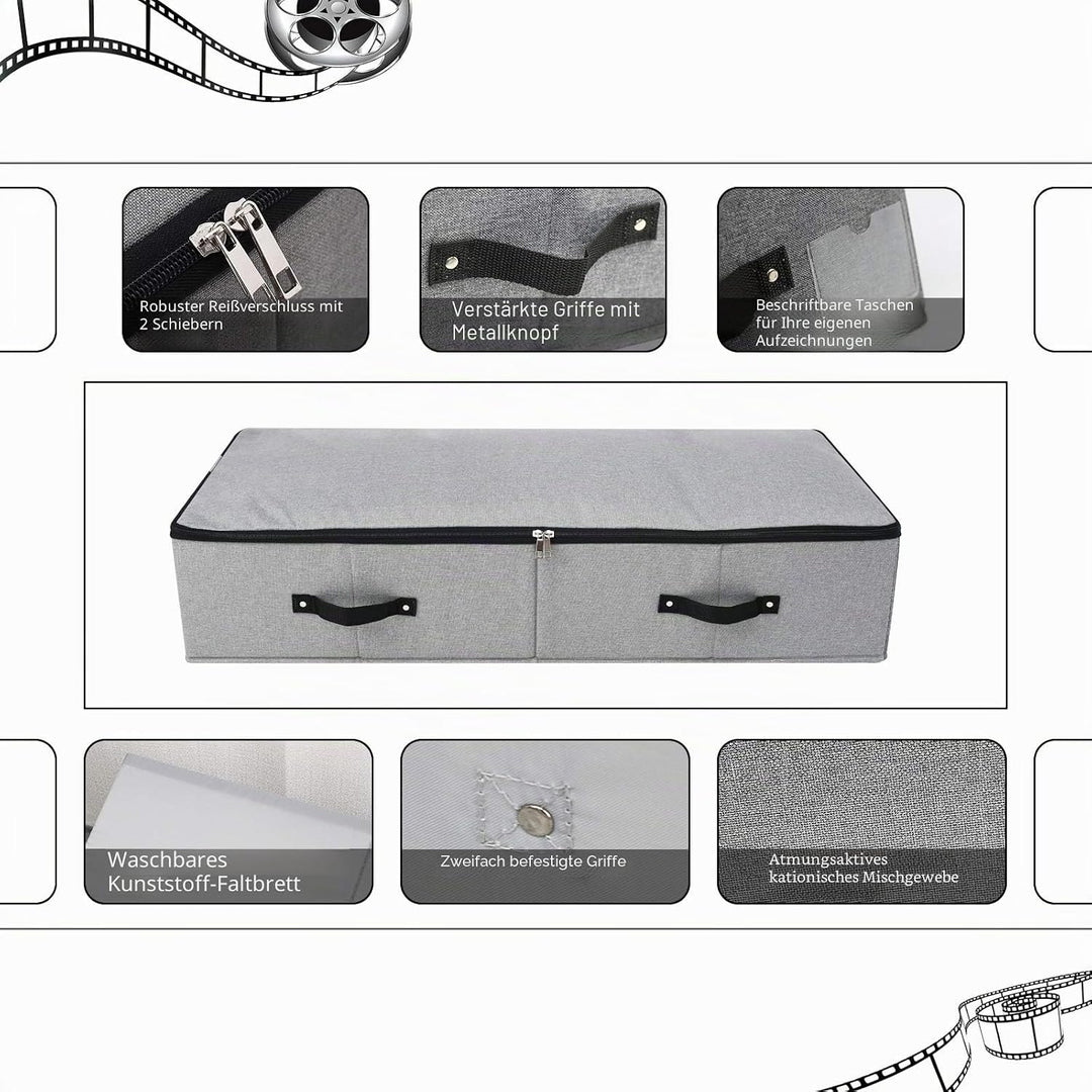 Omygarden Faltbarer Stoff unter Bett Aufbewahrungsbox mit Kunststoff-Stützfutter, Decken Kleidung Tr