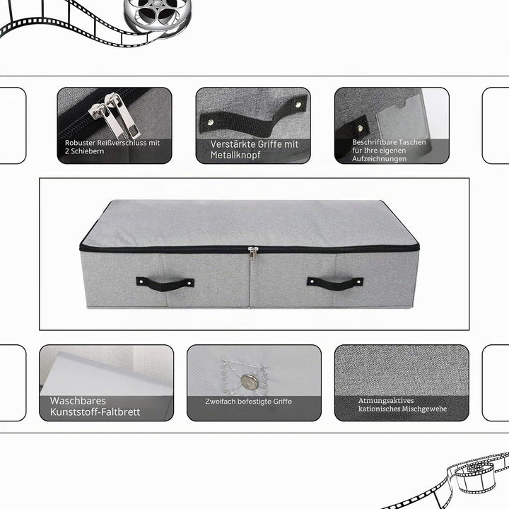 Omygarden Faltbarer Stoff unter Bett Aufbewahrungsbox mit Kunststoff-Stützfutter, Decken Kleidung Tr