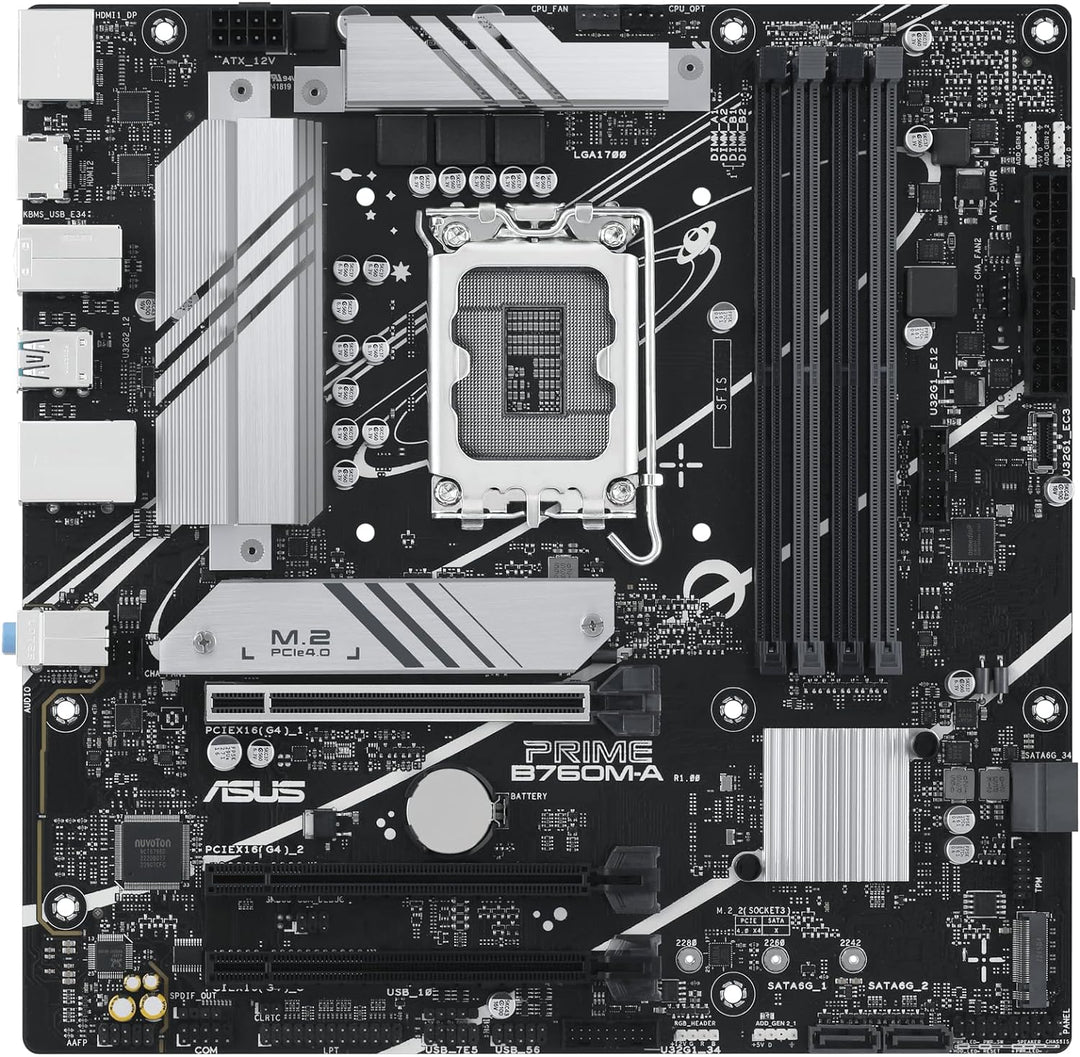 ASUS PRIME B760M-A-CSM Business Mainboard Sockel Intel LGA 1700 (Intel B760, mATX, DDR5 Speicher, 2x