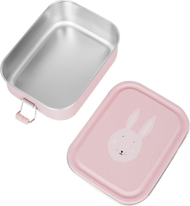 Trixie Brotdose Kinder, Edelstahl Lunchbox, Jausenbox mit Name | Frühstücksbox mit Fächern und Clip,