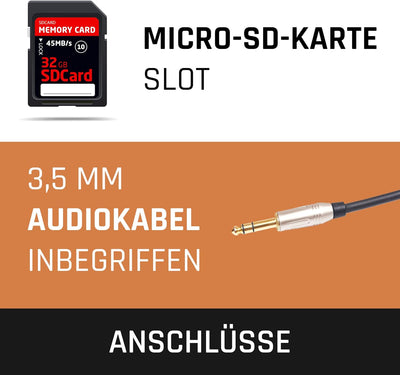 Lenco BMC-090 - Karaoke Mikrofon - Bluetooth V4.2 - Mit Smartphone-Halterung - 5 Watt RMS - LED Lich