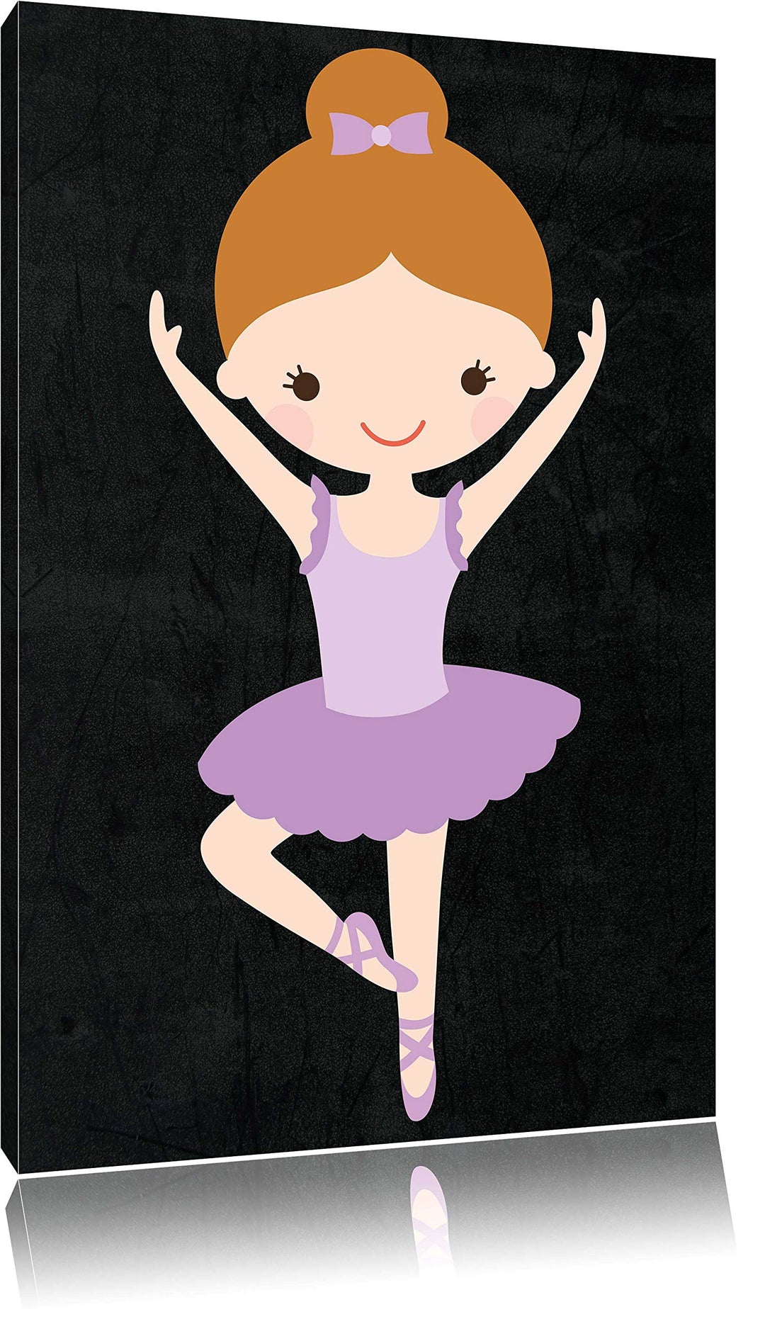 Pixxprint Hübsche Ballerina mit Schleife schwarz, Format: 70x100 auf hochkantiges Leinwandbild, 70x1