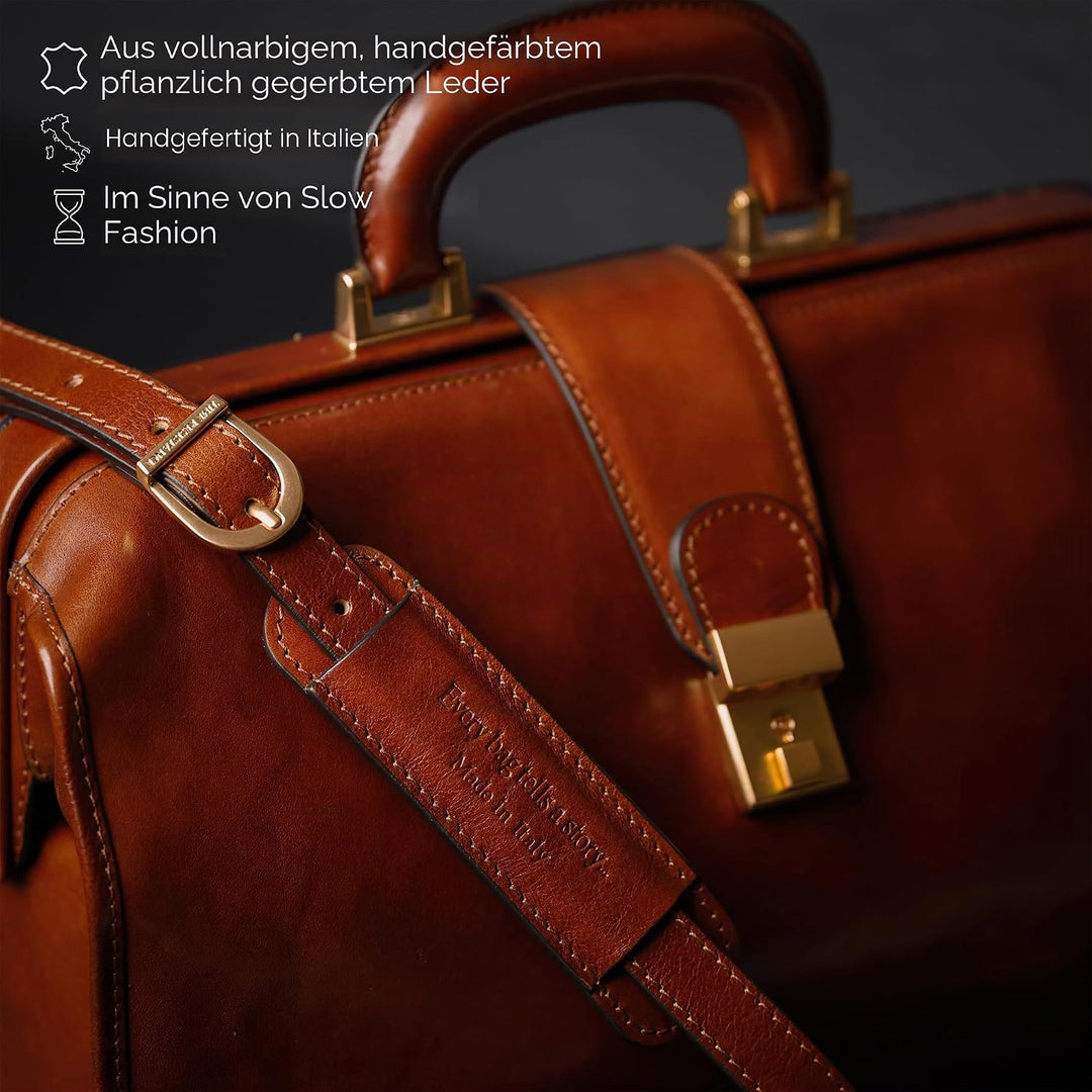 Time Resistance Leder Arzttasche - Arztkoffer - Doktortasche - Aus 100% Echtleder - Aktentasche für