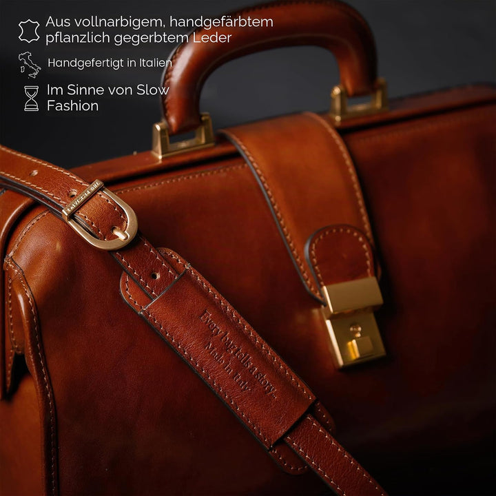 Time Resistance Leder Arzttasche - Arztkoffer - Doktortasche - Aus 100% Echtleder - Aktentasche für