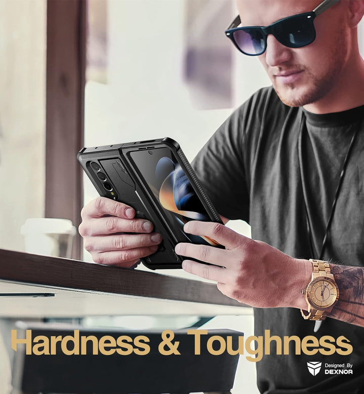 Dexnor für Samsung Galaxy Z Fold 4 5G Hülle, Full-Body Dual Layer Rugged Fall mit eingebautem Displa