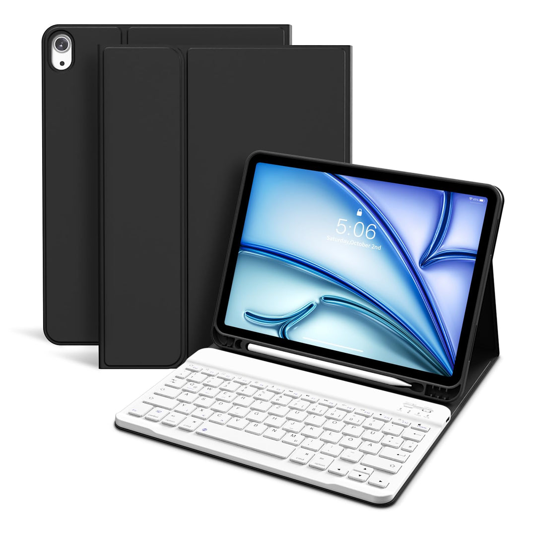 KVTVOU Tastatur Hülle für iPad Air 11 Zoll (2026 2025 2024), iPad Air 5. / 4. Generation (10,9 Zoll