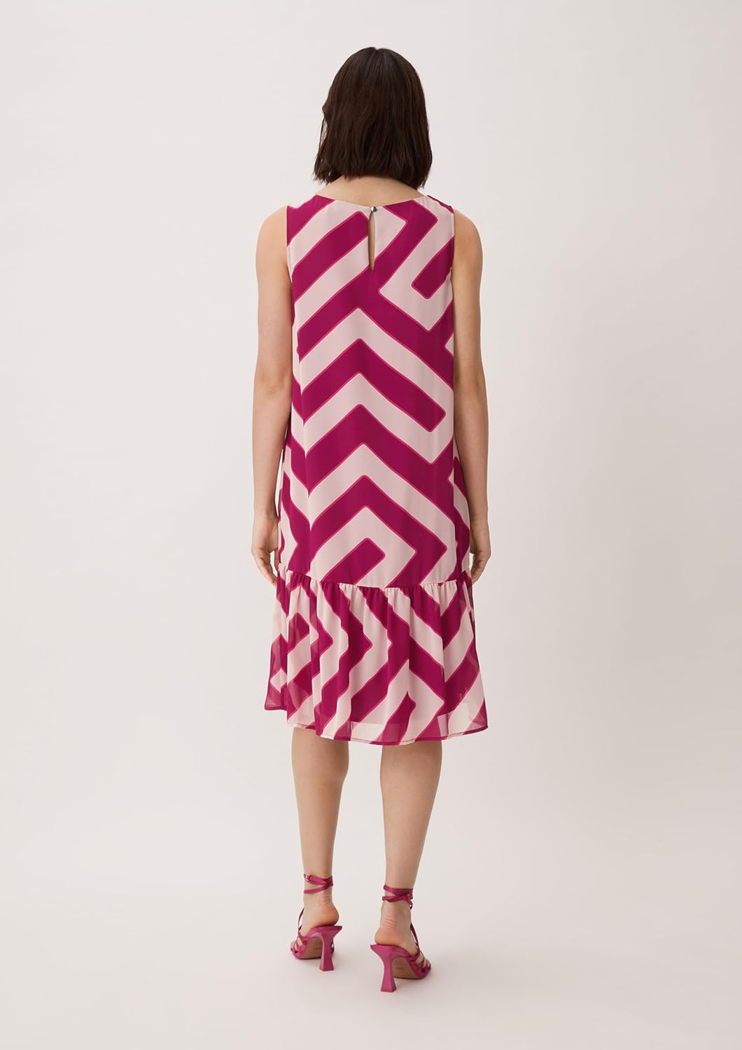 comma Kleid mit Volants, 46a0 Mehrfarbig|pink