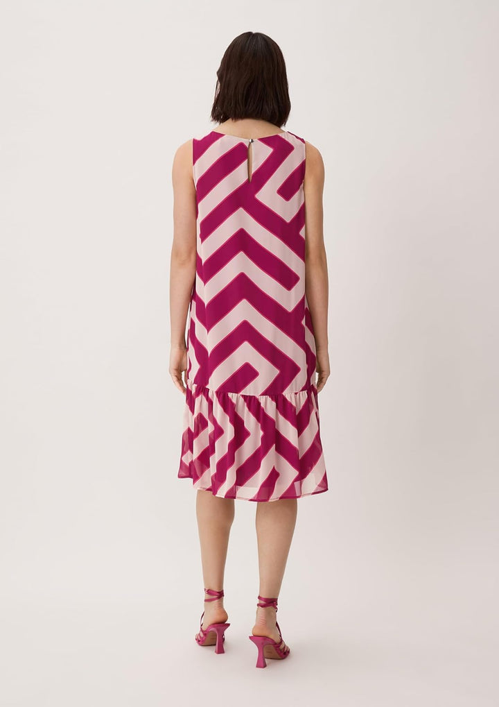 comma Kleid mit Volants, 46a0 Mehrfarbig|pink