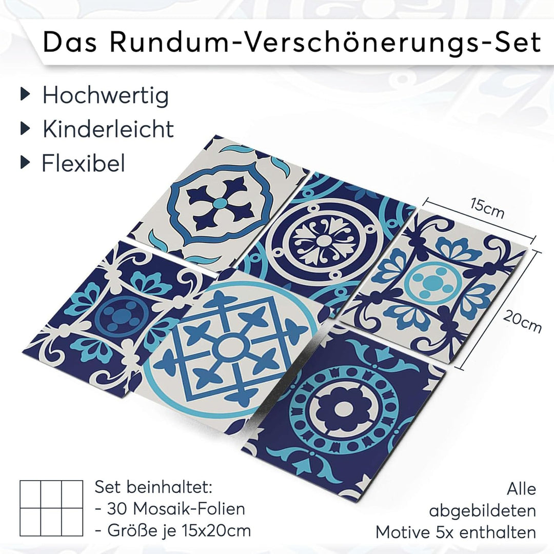 CREATISTO Mosaik Klebefliesen Stickerfliesen Fliesenfolie - Selbstklebende Fliesen Folie I Stickerfl