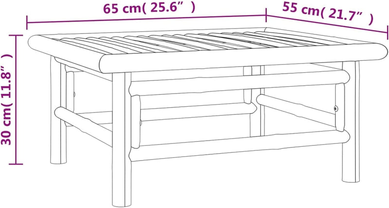 Tidyard Gartentisch Beistelltisch Couchtisch Balkontisch Terrassentisch Gartenmöbel Tisch Bambus 65x