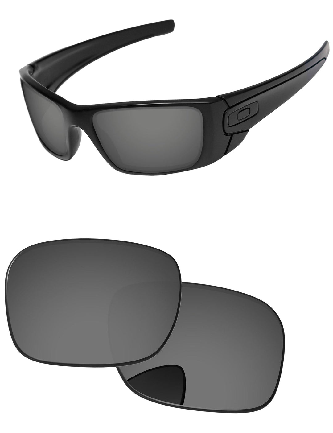 PapaViva Ersatzlinsen für for Oakley Fuel Cell OO9096 Pro+ Black Chrome Polarized - Ar Coated, Schwa