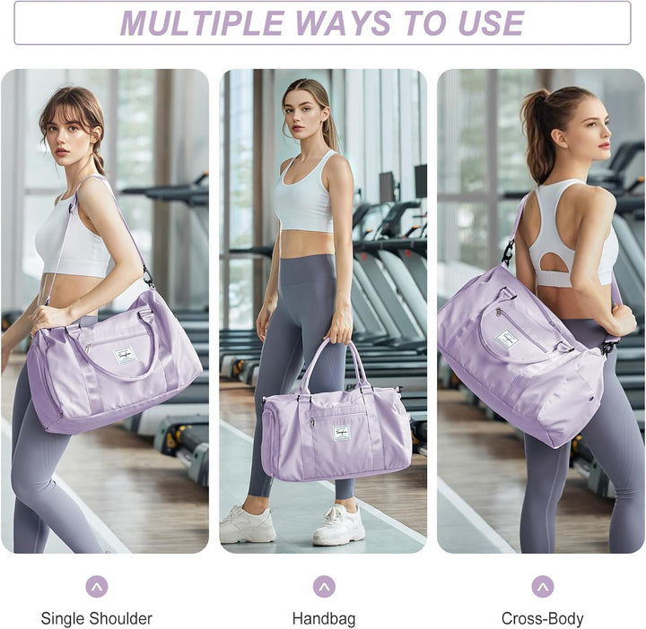WEPLAN Sport Duffel Bag Damen Herren Sporttasche mit Schuhfach & Nassfach Reisetasche Handgepäck Tas
