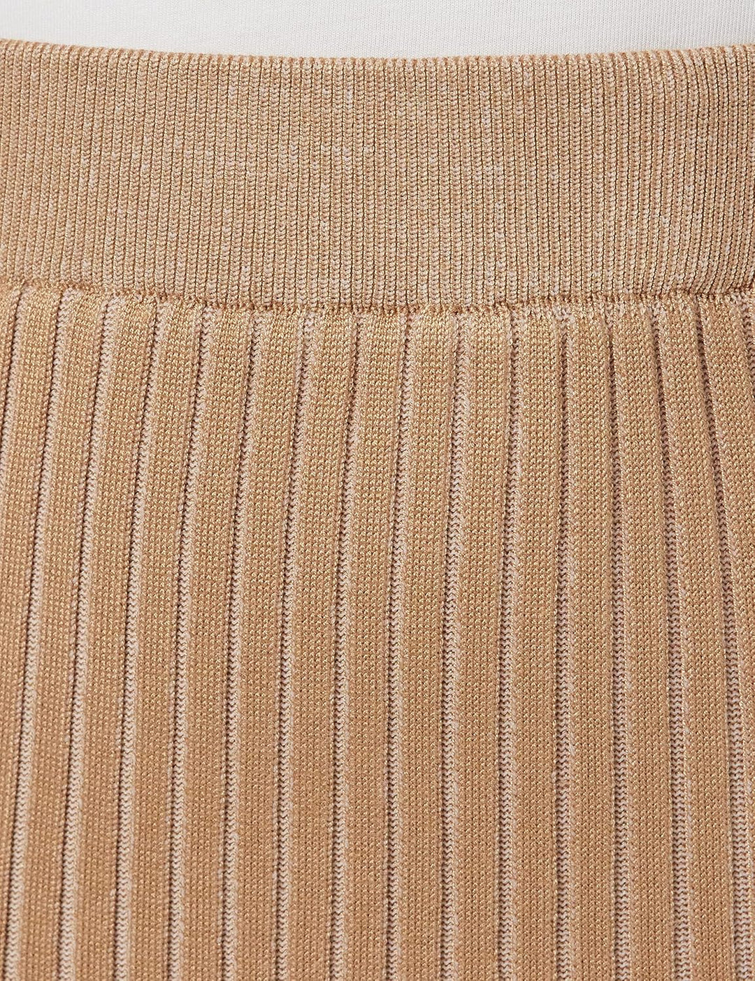 VERO MODA Damen Vmwillow Below Knee Rib Skirt Ga Rippstrick-Rock S Tigers Eye/Stripes:w. Birch, S Ti