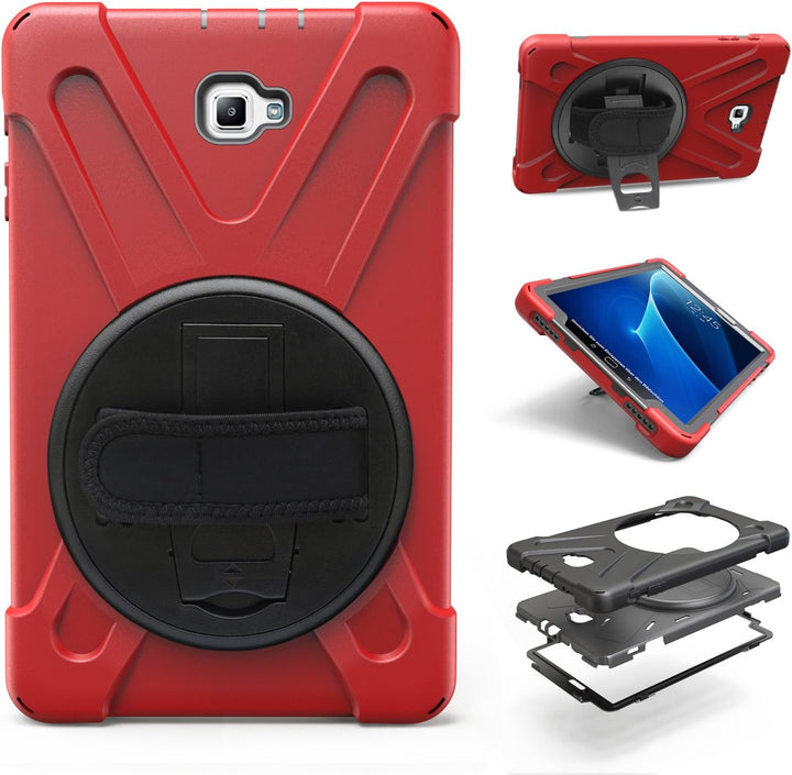 Gerutek Hülle für Galaxy Tab A 2016 10.1 (SM T580/T585) Heavy Duty Rugged Fullbody Stossfest 360 Gra