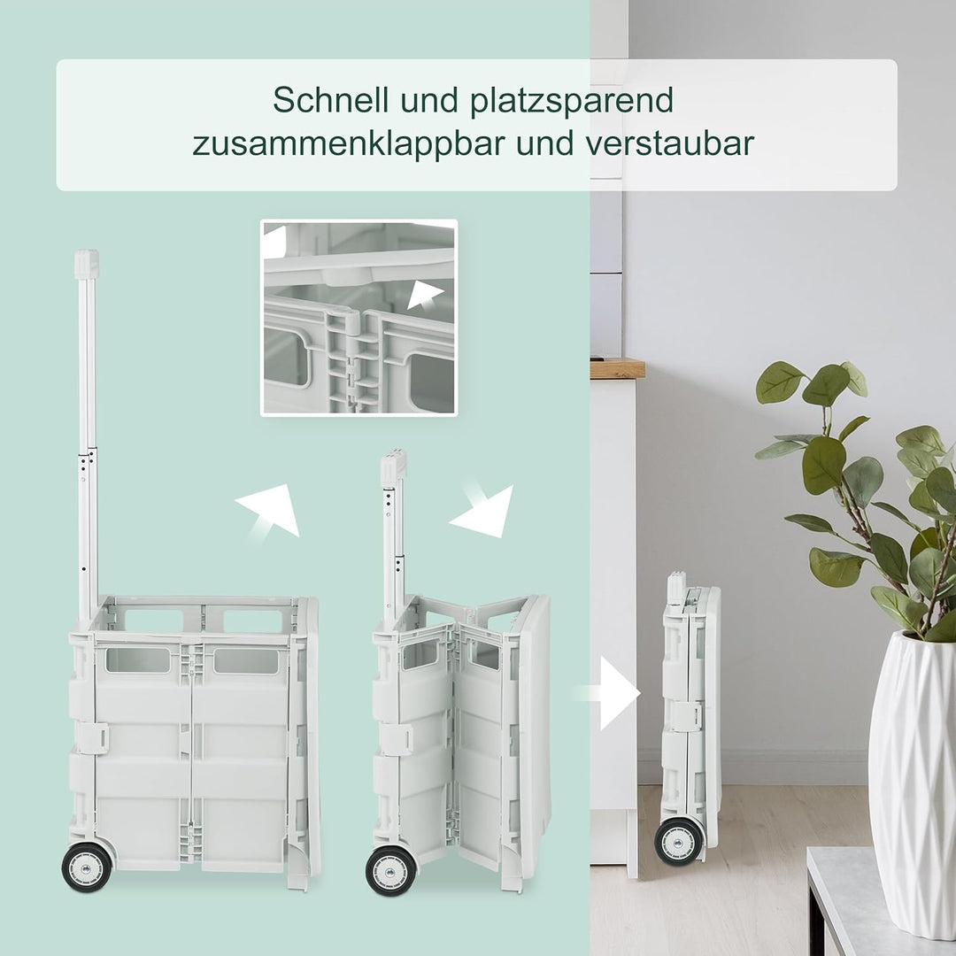 Relaxdays Einkaufstrolley, klappbar, Einkaufskorb mit Rollen, mit Deckel & Teleskopgriff, bis 35 kg,