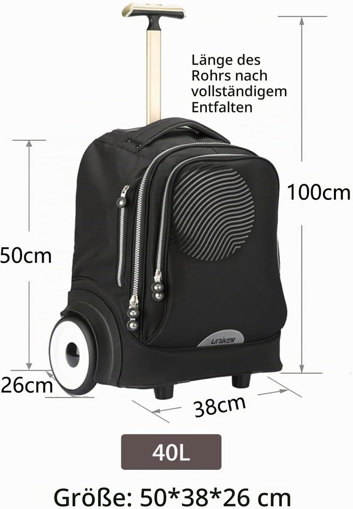 UNIKER Laptoptasche mit Rollen für 15,6 Zoll Laptops, Krankenschwestertasche auf Rädern, T5 (T5 - Fi