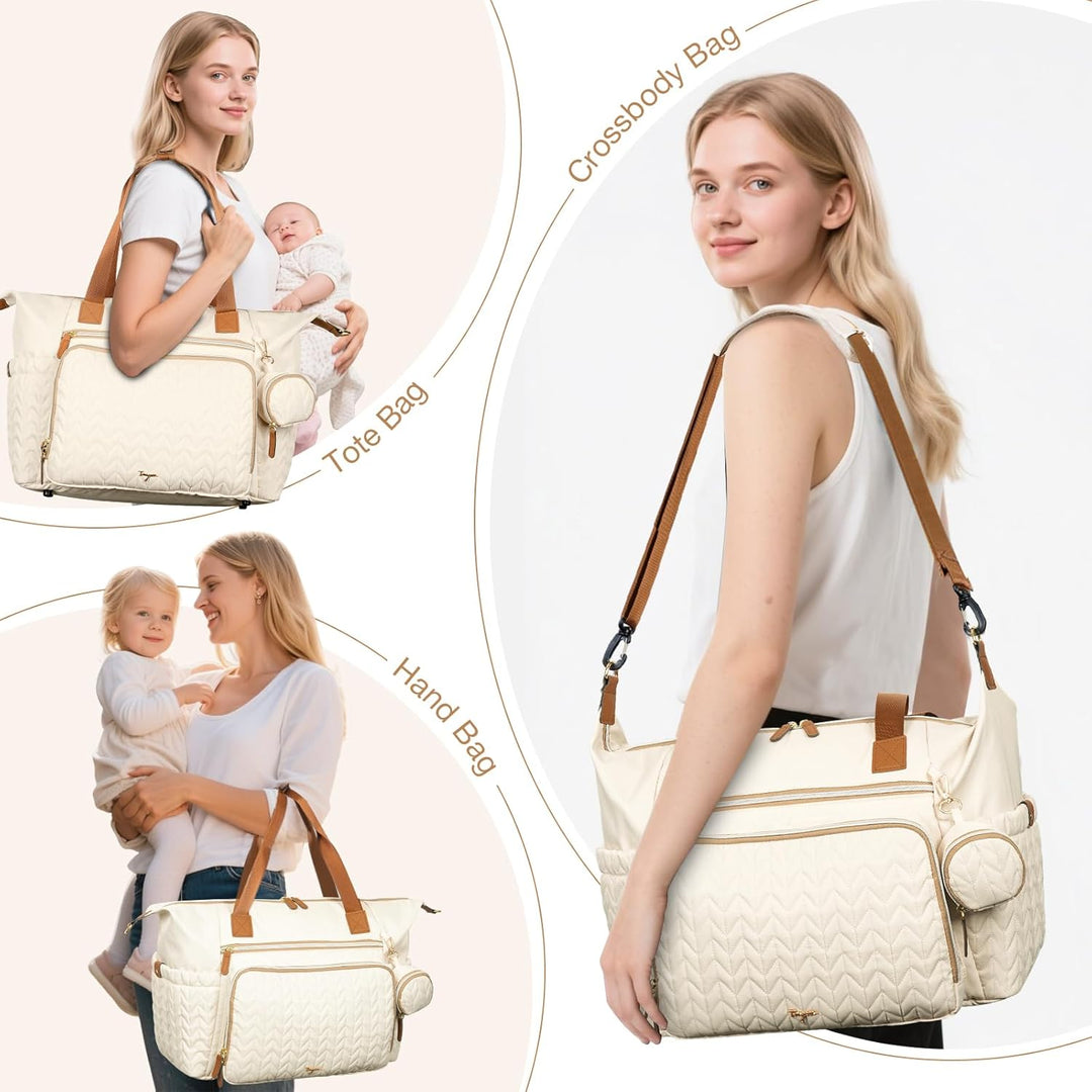 Wickeltasche mit Schnullertasche und Wickelunterlage, Wickelrucksack Multifunktions-Babytasche für G