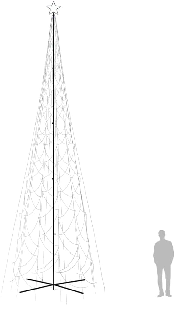 vidaXL LED Weihnachtsbaum Kegelform Tannenbaum Lichterbaum Weihnachtsdeko Stern Beleuchtung Aussen B